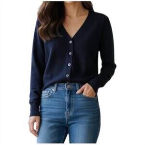 NEW COLORUSH vienna v-neck cardigan in navy